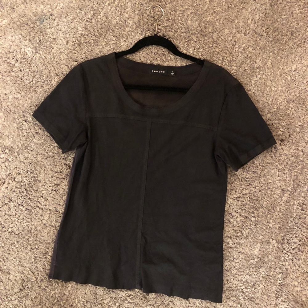 Trouvé 100% leather elevated short sleeve top